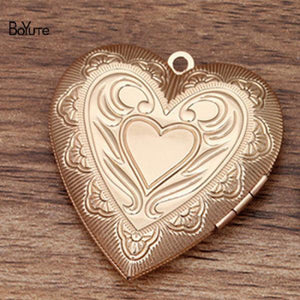 BoYuTe Brass Heart Shaped Photo Locket Pendant