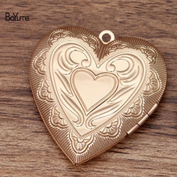 BoYuTe Brass Heart Shaped Photo Locket Pendant