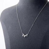 925 Silver Butterfly Pendant Ice Crystal Zircon Necklace Charm