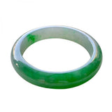 Zheru Natural Burmese Jade Green Two-Tone Bracelet 54-64mm