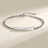 Silver Plated Couple Bracelets Romantic Words Anniversary Jewelry