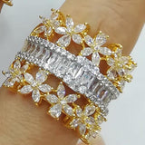 CZ Wedding Ring Set Bridal Engagement Jewelry CZ Full Finger Ring