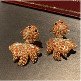 Carp Earrings S925 Silver Needle Good Luck Sweet Funny Wave Fish Tail