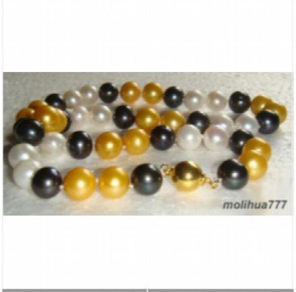 12MM Yellow Shell Pearl Pendant Necklace
