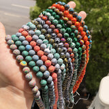 Green Malachite Round Loose Beads For DIY Bracelet Making Strand