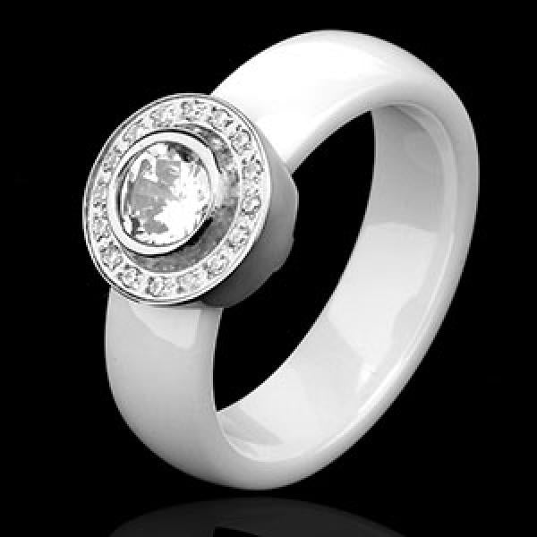 Hot 6mm Ceramic Rings For Women Stainless Steel Circle Ring Wedding Jewelry