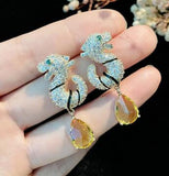 S925 Sterling Silver Water Drop Zircon Crystal Earrings DIY Accessory