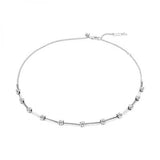 925 Silver Pan Necklace for Women Princess Crystal DIY Wedding Jewelry