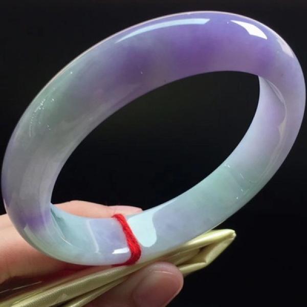 Burmese Jadeite Light Purple Bracelet 54-62mm Princess Jewelry Gift