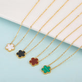 Stainless Steel Plant Five Leaf Flower Jewelry Set