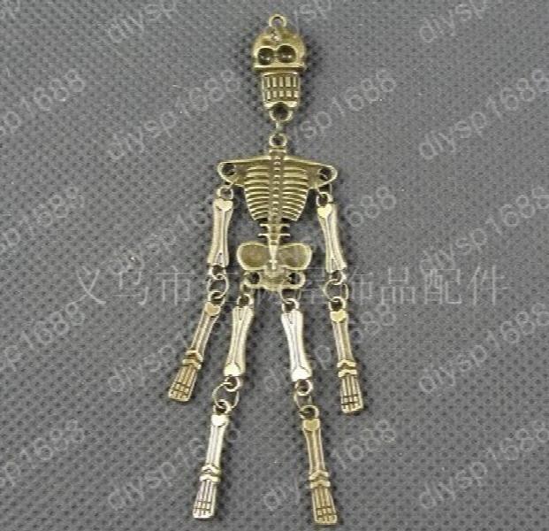 10pcs Antique Bronze Skull Charms Pendants for Jewelry Making DIY