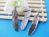 50pcs Vintage Filigree Feather Pendant Charm for DIY Jewelry Making