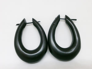 Oval Wooden Earrings for Men or Women