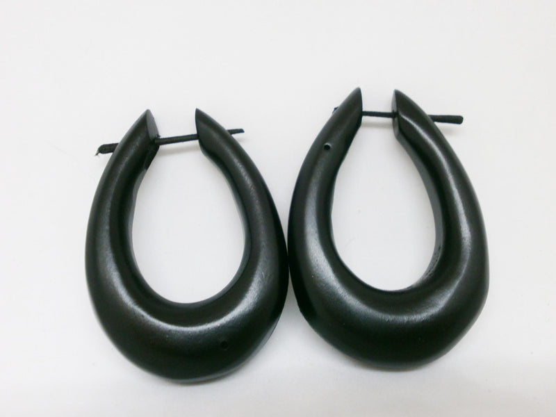 Oval Wooden Earrings for Men or Women