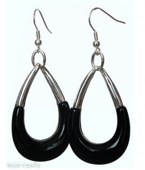 925 Sterling Silver Hoop Earrings with Gems