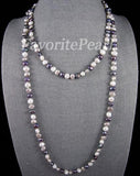 Grey Freshwater Pearl Necklace 48" 7-8mm AA