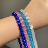 Pink Cat Eye Stone Beads 4-12mm Opal Round Beads 15''