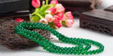 8mm Green Stone Round Beads Long Necklace Sweater Chain Jewelry