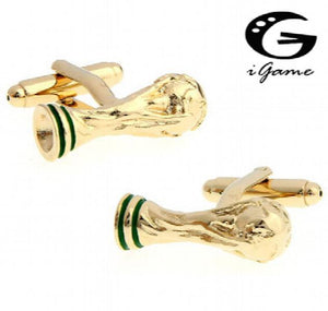 Men's Football Cup Cuff Links Copper Golden