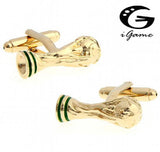 Men's Football Cup Cuff Links Copper Golden