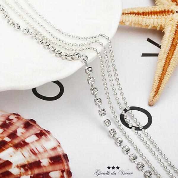 Rhodium Silver Crystal Anklet Adjustable Girl 22 + NW 99 S0538