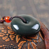 Hetian Jade Pendant Jewelry QINGYU Peace Buckle