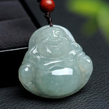 Natural Burmese Jade Happy Buddha Pendant Necklace Gift