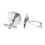Navy Bubbles Square Cufflinks