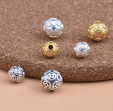 999 Pure Silver Beads DIY Charms for Bracelets 6mm-10mm