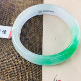 Zheru Jewelry Natural Jadeite Bracelet, Fresh & Ice Two-Color, 54-62mm