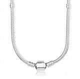 925 Sterling Silver Lobster Ball Clasp Snake Chain Necklace