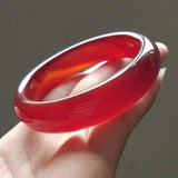 Zheru Jewelry Natural Agate Red Bracelet 54-64mm