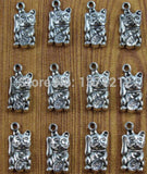 Retro Lucky Cat Charm Pendant Jewelry 60pcs 17x9mm Fast B42