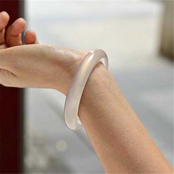 Zheru Agate Chalcedony Bracelet 54-64mm for Mother & Girlfriend