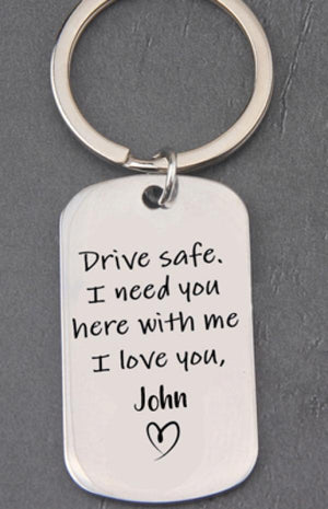 Custom Drive Safe Keychain for Boyfriend, Personalized Picture Keepsake