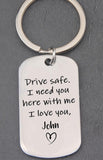 Custom Drive Safe Keychain for Boyfriend, Personalized Picture Keepsake