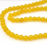 Yellow Jade 8mm Round Gemstone Loose Beads 15'' Strand