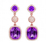 Natural Stone Aquamarine Zircon Crystal Earrings