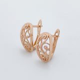 Stud Hollow 585 Rose Circle Earrings for Women