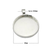 Sterling Silver Circle Pendant Blanks 25mm Round Blank Photo Pendant Trays