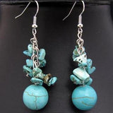 Turquoise Grape S925 Sterling Silver Dangle Earring Fine Birthday Lady Gift