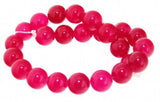 Fuchsia Red Jade 8mm Round Gemstone Loose Beads 15'' Strand