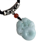 Zheru Jadeite Double Mythical Beast Pendant Necklace