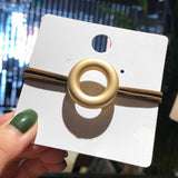 Metal Round Square Rubber Band Women Hairwear Accessories