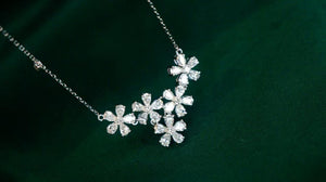 Flower Pendant Women's Necklace Wedding Bridal Jewelry