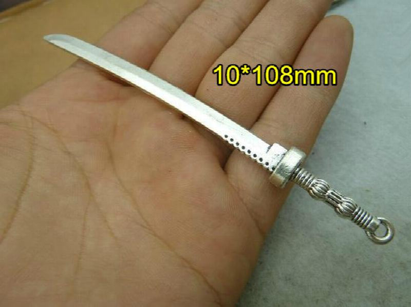 Vintage Metal Sword Charms Pendant 10*108mm - 10 pcs/lot