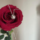 925 Silver Pearl Pendant Necklace Women's Fine Jewelry