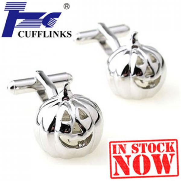 Set of 2 Silver Pumpkin Cufflink Cuff Links
