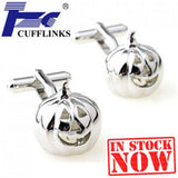 Set of 2 Silver Pumpkin Cufflink Cuff Links