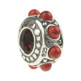 925 Silver Vintage Red Spacer Charm Bead for Bracelet